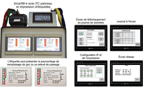 Smartfill-4 avec PC panneau et impression d'étiquettes